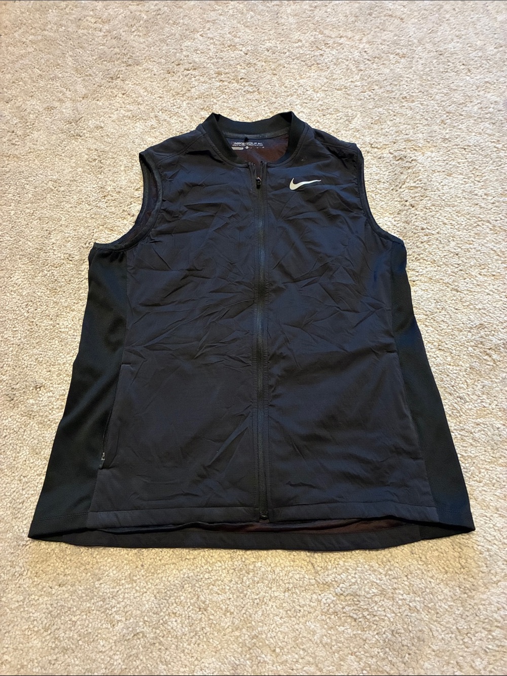 Nike Women's Black Sleeveless Zip-Front Running Vest with Reflective Swoosh